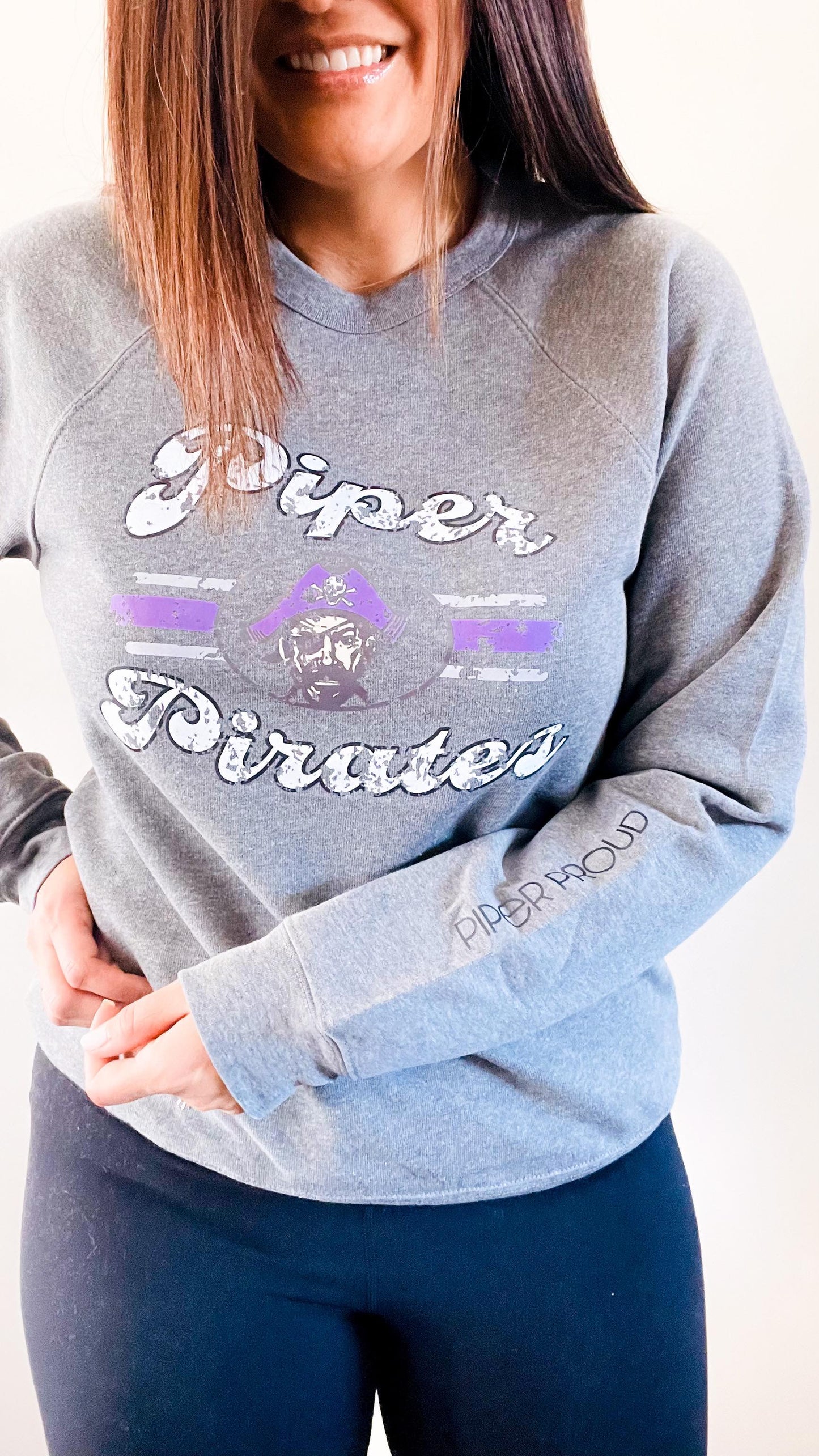Piper Pirates - Deep Heather Crew Neck Sweatshirt
